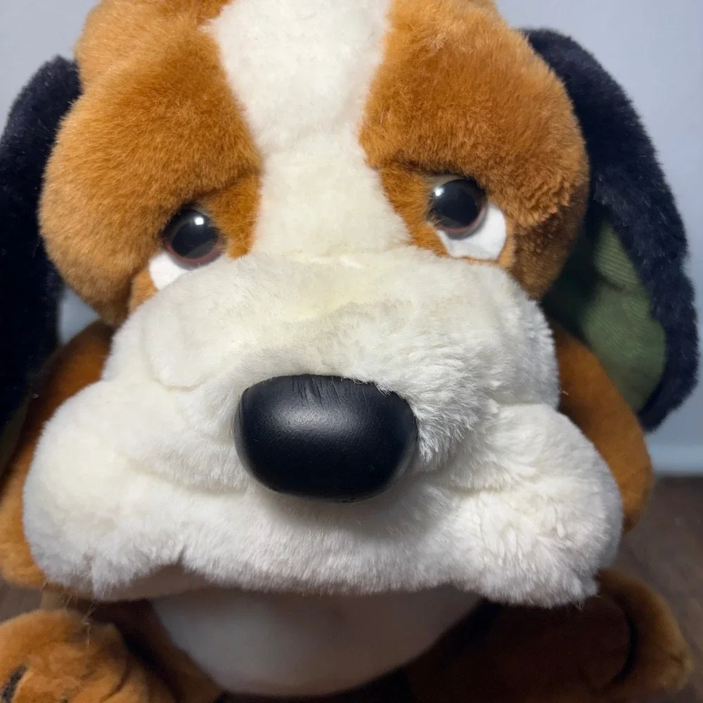 Vintage 1984 Animal‎ Toy Imports Basset Hound Plush Sad Sam Dog Brown White 12in